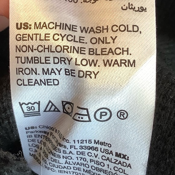 CHICOS SIZE 0 MOTO BLACK KNIT‎ JACKET WITH GOLD ZIPPERS. - Picture 14 of 16